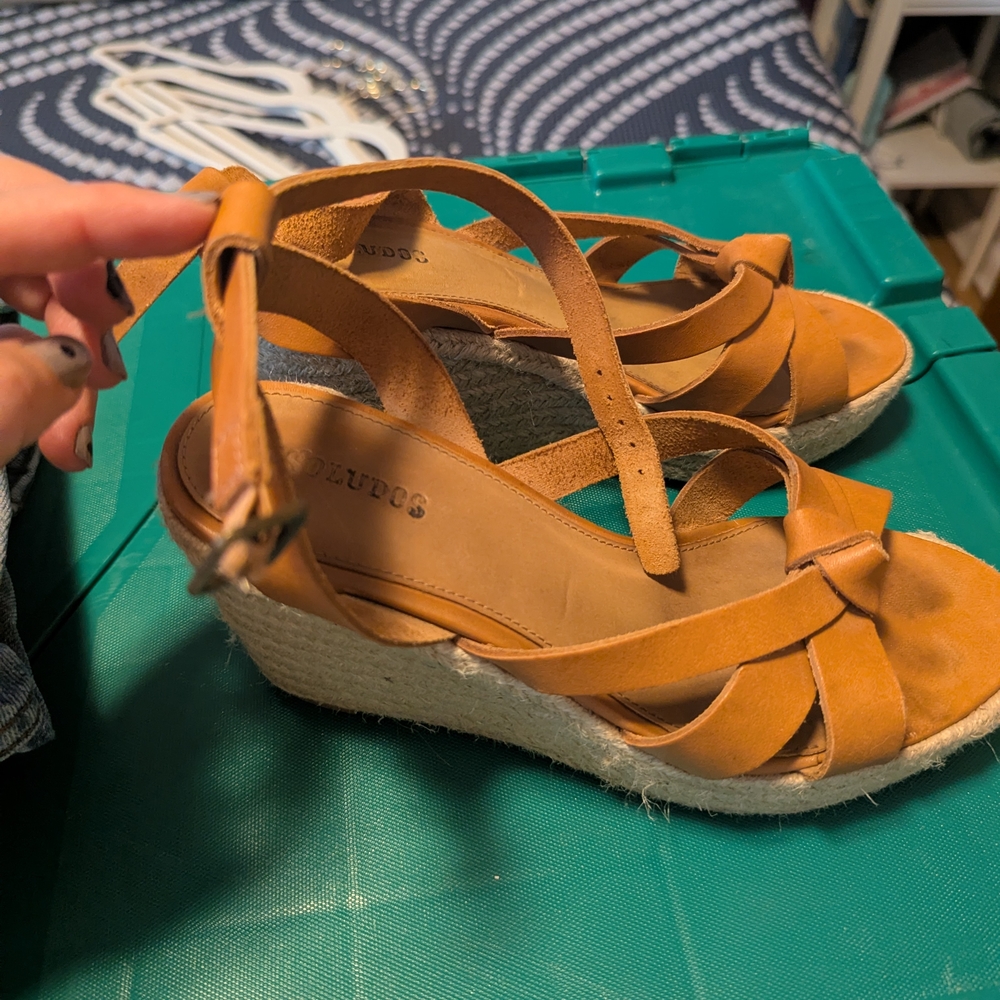 Soludos Women's Brown Espadrille Wedge Sandals